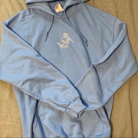 Brandy Melville Tops - Baby Blue Graphic Hoodie